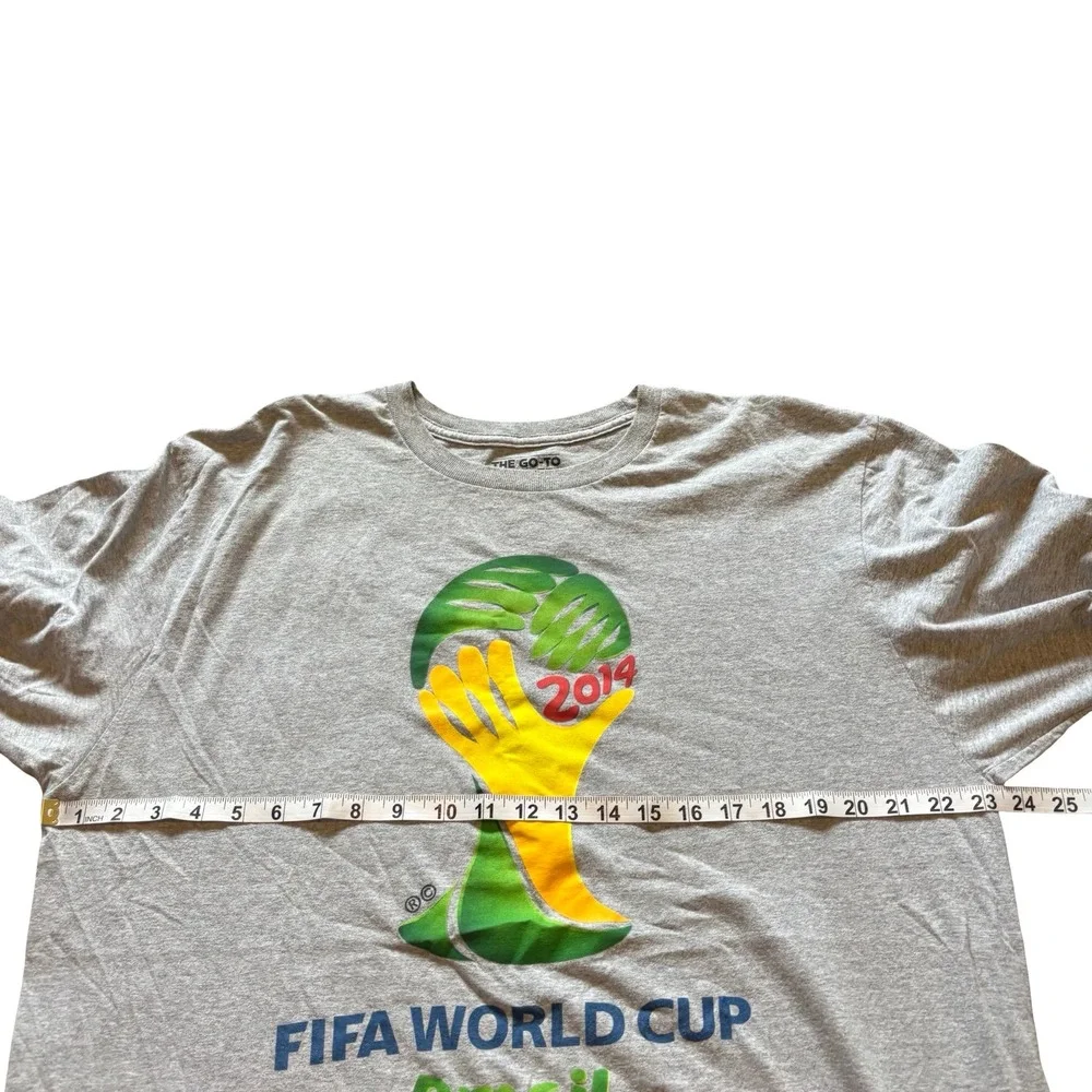Adidas Mens FIFA World Cup Brasil 2014 Graphic T-Shirt Gray XL 3720A‎